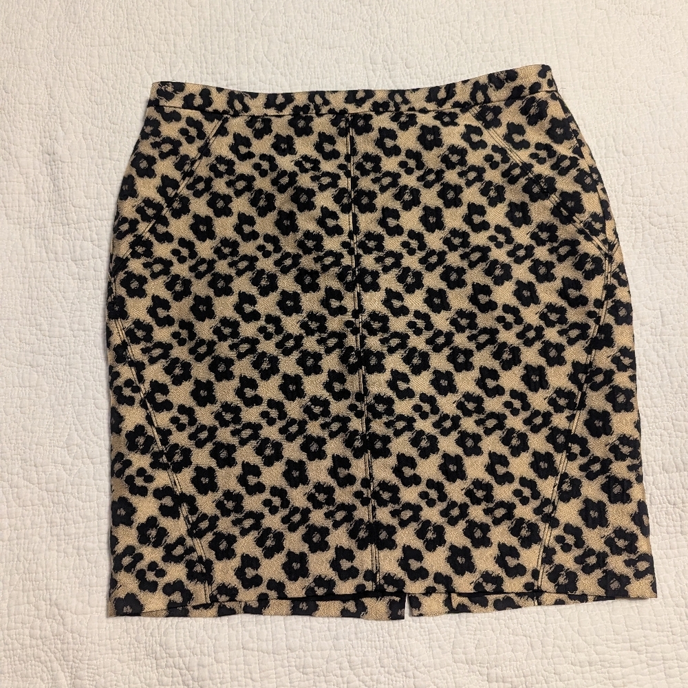 Ann Taylor PETITE animal print skirt 14p